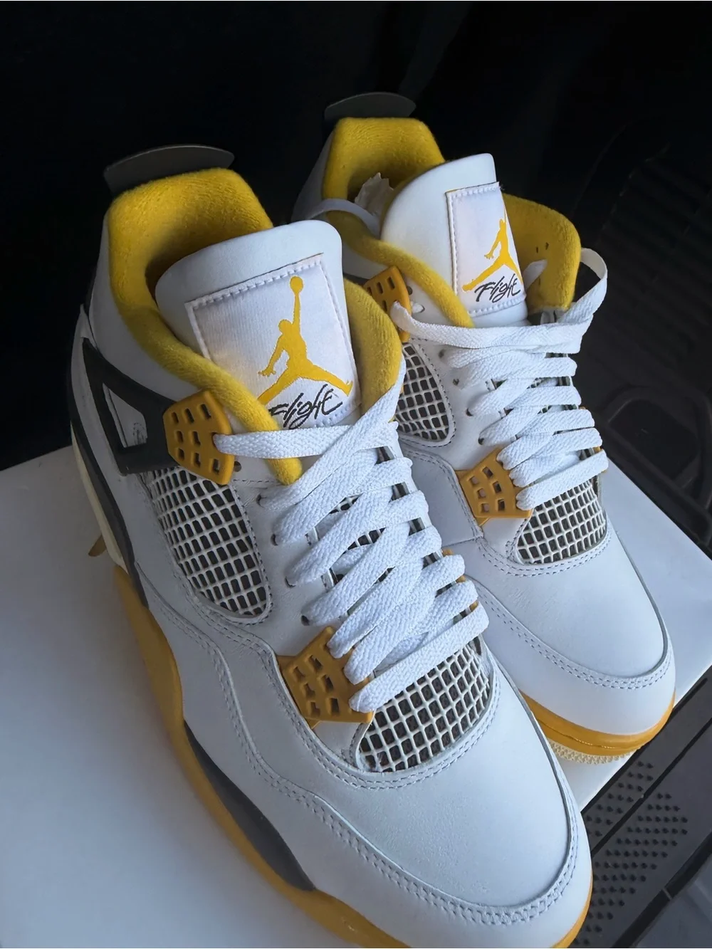 Jordan Men’s Sneakers - White & Yellow Retro Style